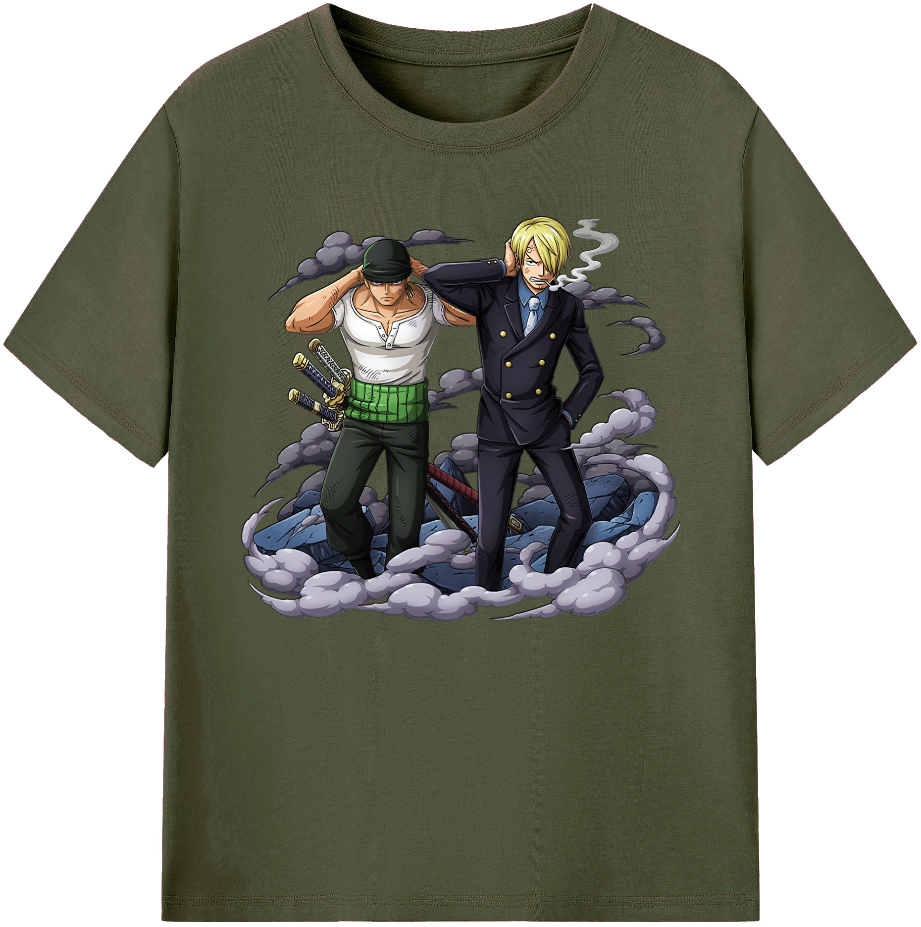 （画像用） ワンピース サンジ ONE PIECE Sanji 綿100％ メンズ半袖Tシャツ｜肌触りやわらか＆通気性